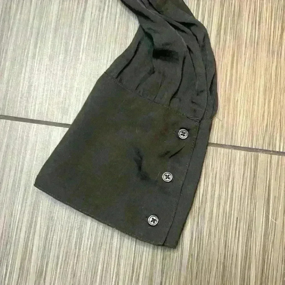 Free People Black Long Bell Sleeves V-Neck Meet Me There Button Down Blouse Sz S - Picture 13 of 14